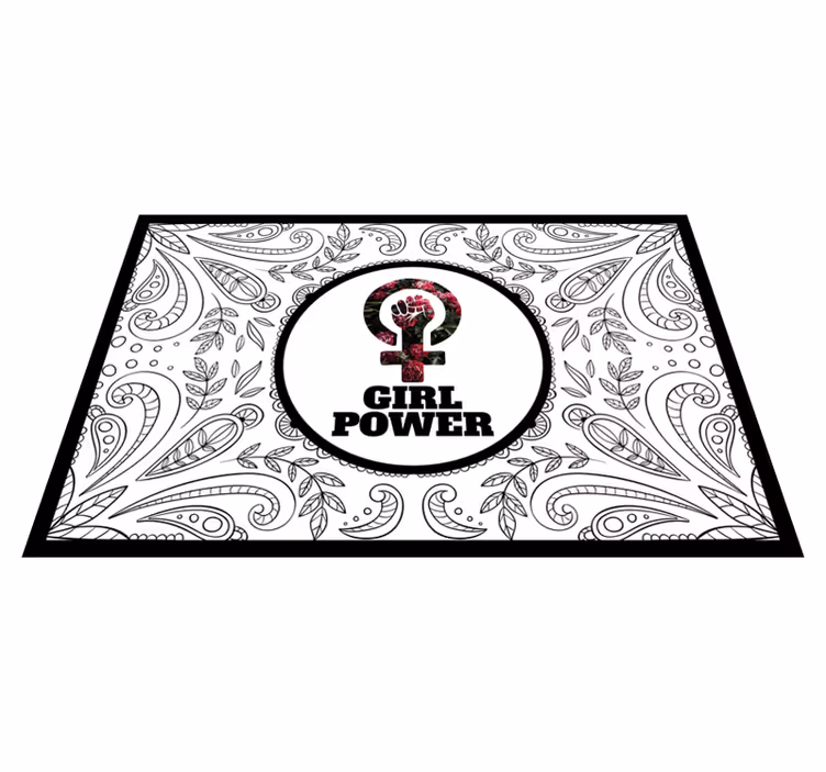 Kvinner skilt som sier girl power vinyl teppe vintage - Tenstickers