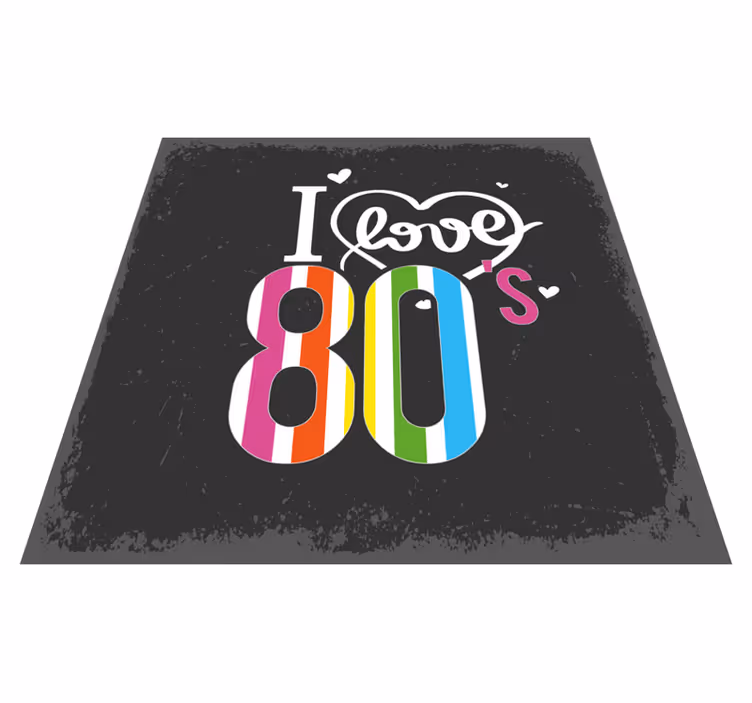 Jeg elsker 80-tallet vinyl teppe vintage - Tenstickers
