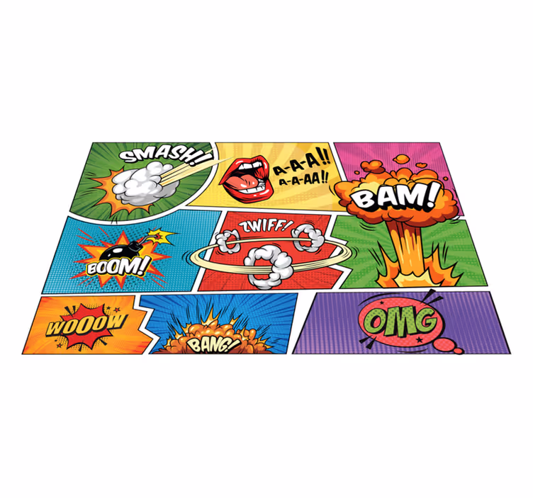 Retro superhelt tegneserie vinyl teppe vintage - Tenstickers