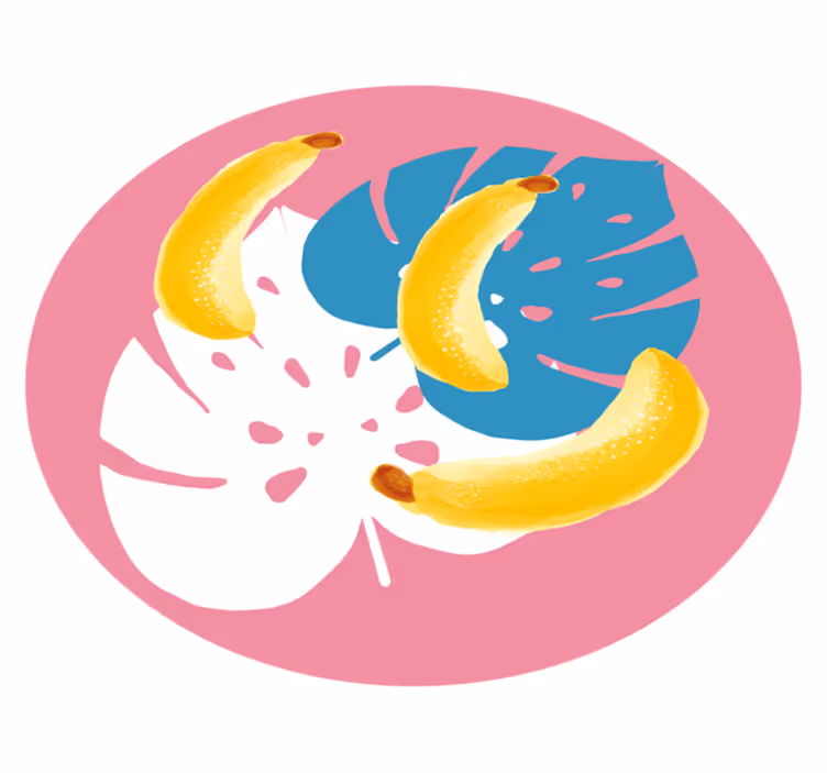 Banan på rosa bakgrunn vinyl teppe vintage - Tenstickers