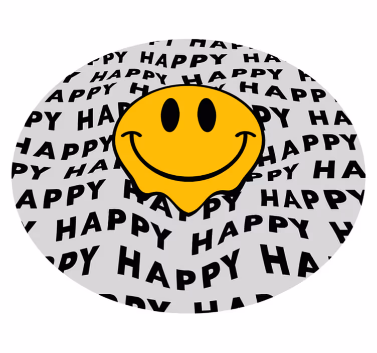 Grafikk med et lykkelig smil vinyl teppe ungdom - Tenstickers