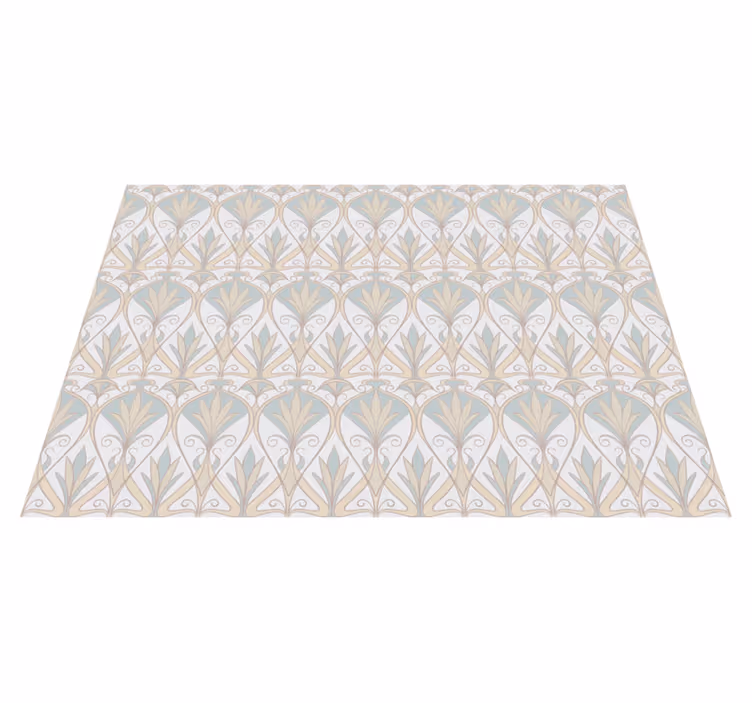 Elegant blomsterinspirasjon vinyl teppe minimalistisk - Tenstickers