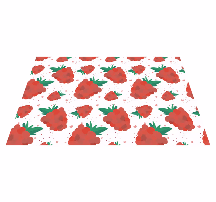 Levende bærmønster vinyl teppe blomster og planter - Tenstickers