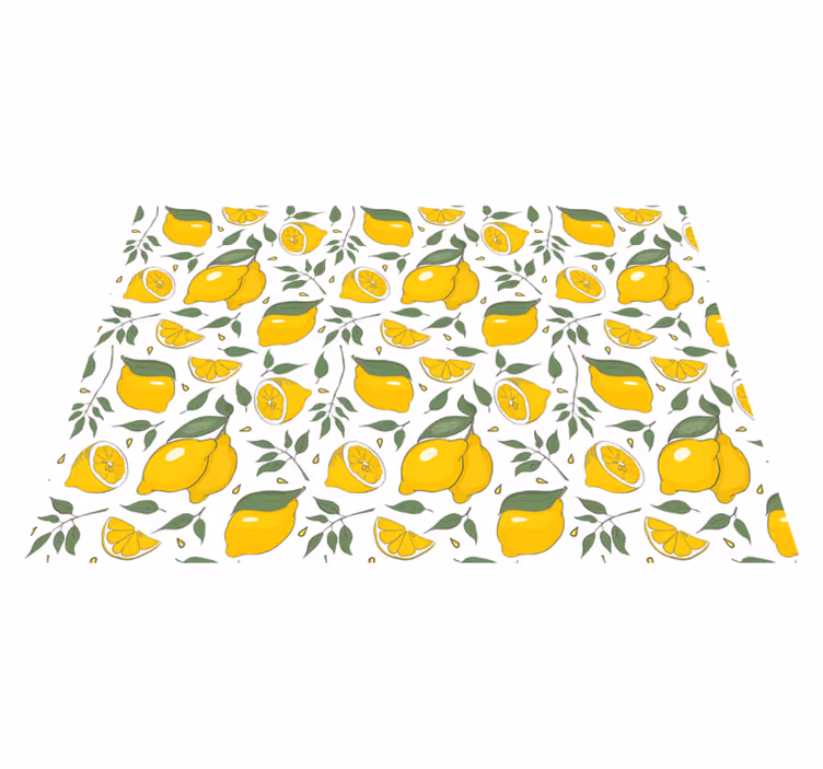 Sitron blomstermønster vinyl teppe kjøkken - Tenstickers