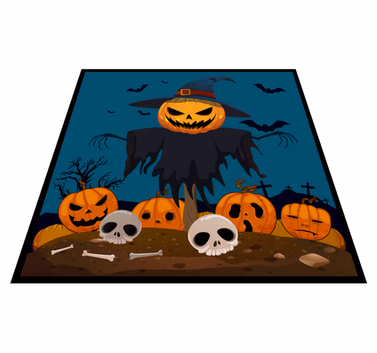 Skummelt fugleskremsel Halloween vinyl teppe - Tenstickers