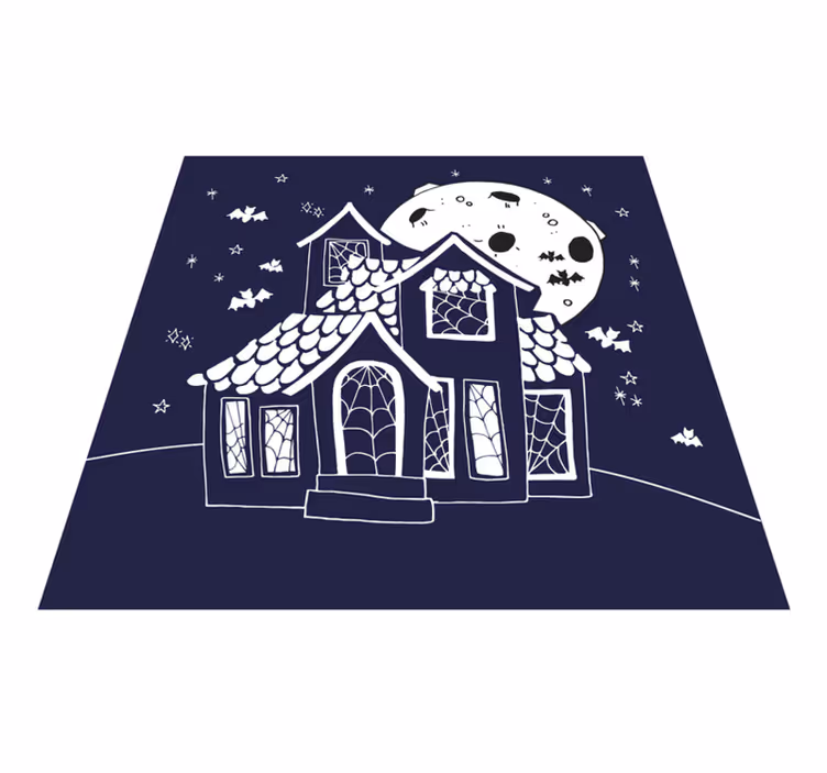 Skummel herskapshussetting Halloween vinyl teppe - Tenstickers