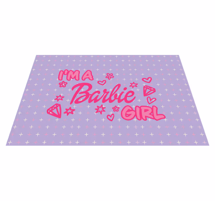 Jeg er et barbie jente sitat vinyl teppe sagn og tekster - Tenstickers