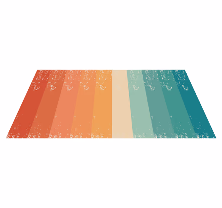 Retro stripet regnbue vinyl teppe vintage - Tenstickers