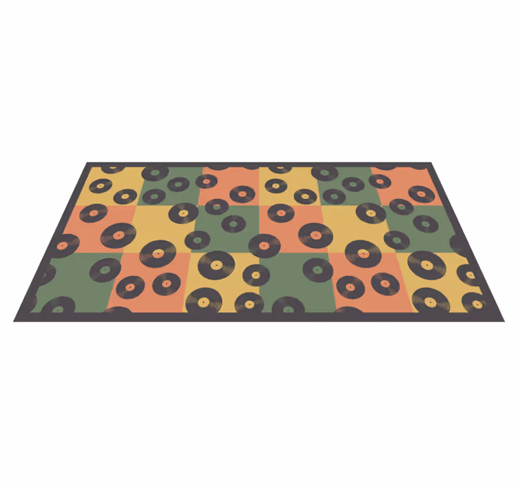 Fargerikt vinylplate retro mønster vinyl teppe vintage - Tenstickers