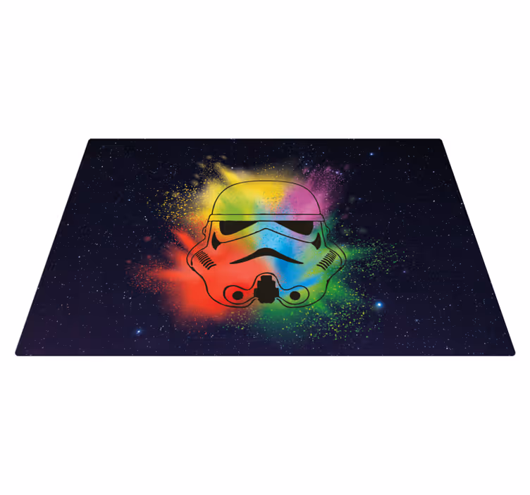 Fargerikt stormtrooper-ansikt Vinyl teppe flere barn - Tenstickers