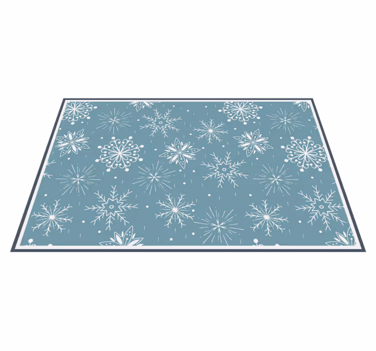 Snøfnuggstil Jul vinyl teppe - Tenstickers