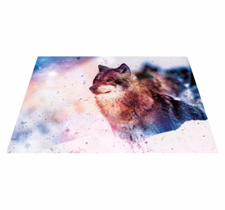 Stjerne bundet ulv vinyl teppe natur - Tenstickers