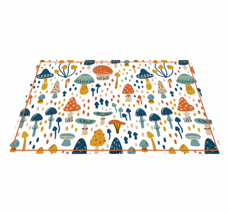 Fargerikt sopptema vinyl teppe spedbarn - Tenstickers
