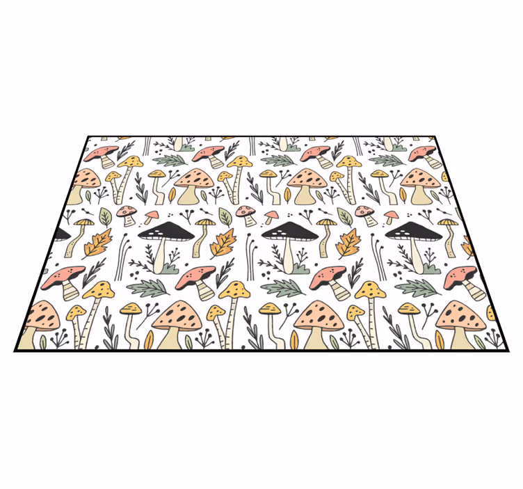 Fortryllende sopp vinyl teppe natur - Tenstickers