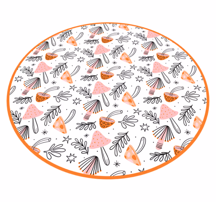 Nordisk soppmotiv vinyl teppe blomster og planter - Tenstickers