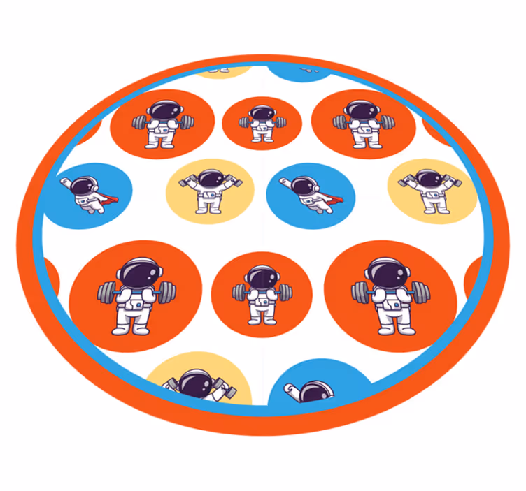 Astronautfitness Vinyl teppe flere barn - Tenstickers