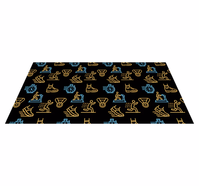 Treningsikoner mønster vinyl teppe ungdom - Tenstickers