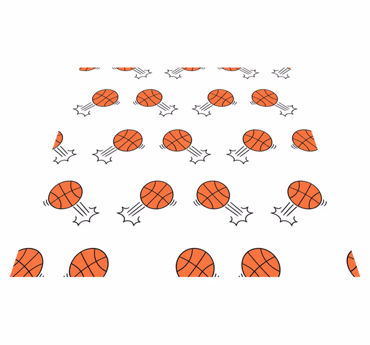Basketballbevegelsesmønster Vinyl teppe flere barn - Tenstickers