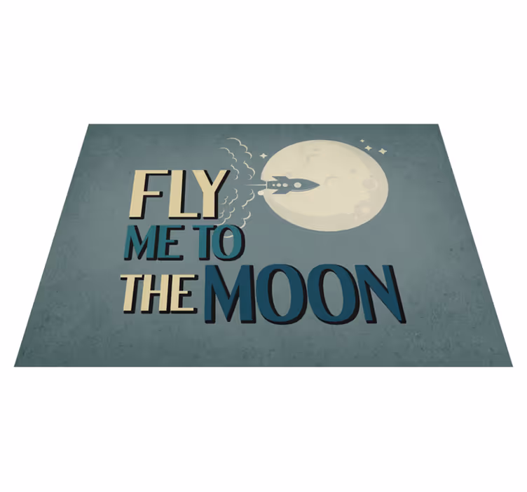 Fly meg til månen retro vinyl teppe stue - Tenstickers