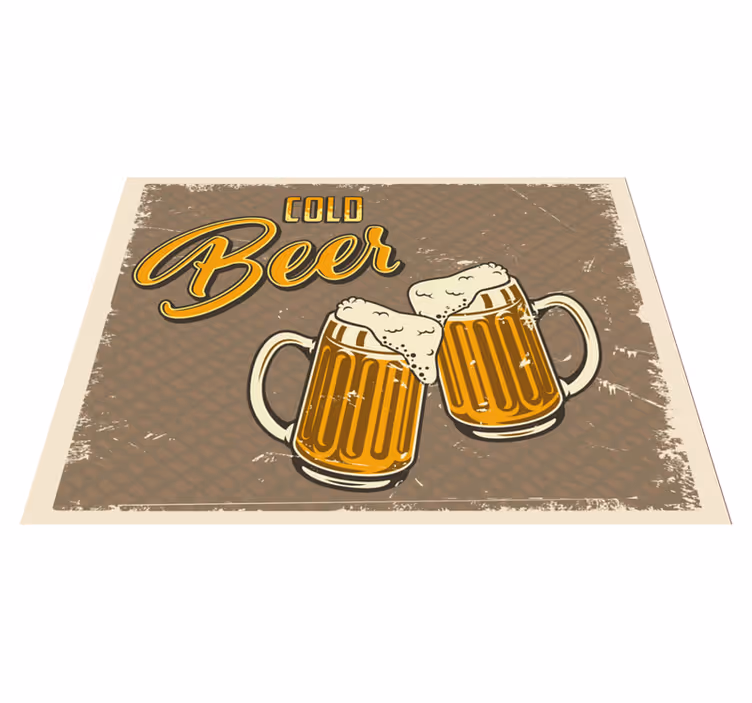 Kald øl retro skitten effekt vinyl teppe kjøkken - Tenstickers