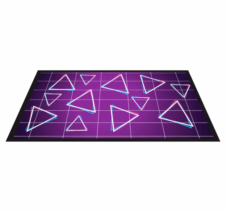 Levende trekantmønster vinyl teppe geometrisk - Tenstickers