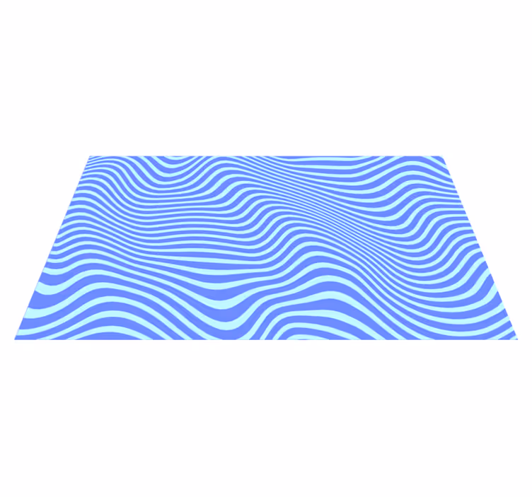 Flytende blå bølger vinyl teppe geometrisk - Tenstickers