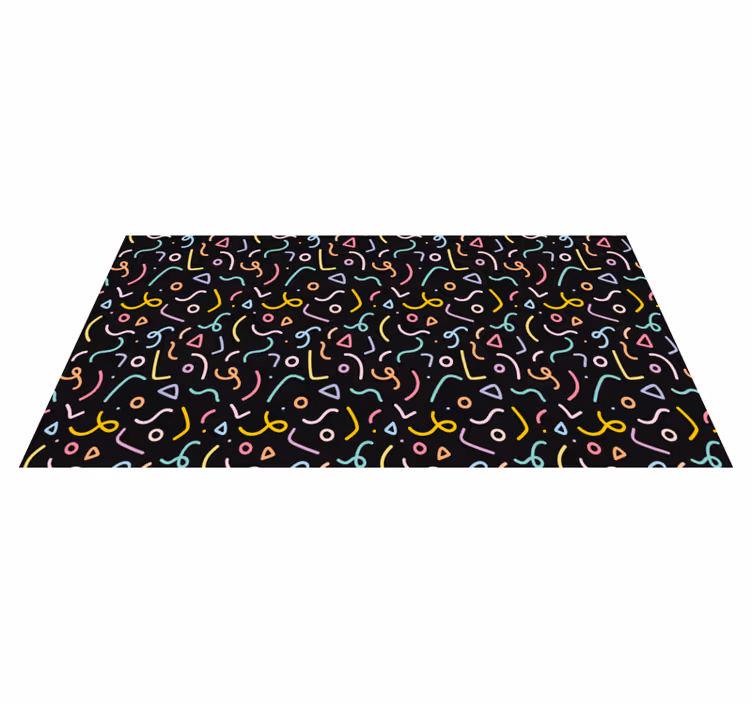 Fargerike abstrakte virvler vinyl teppe geometrisk - Tenstickers