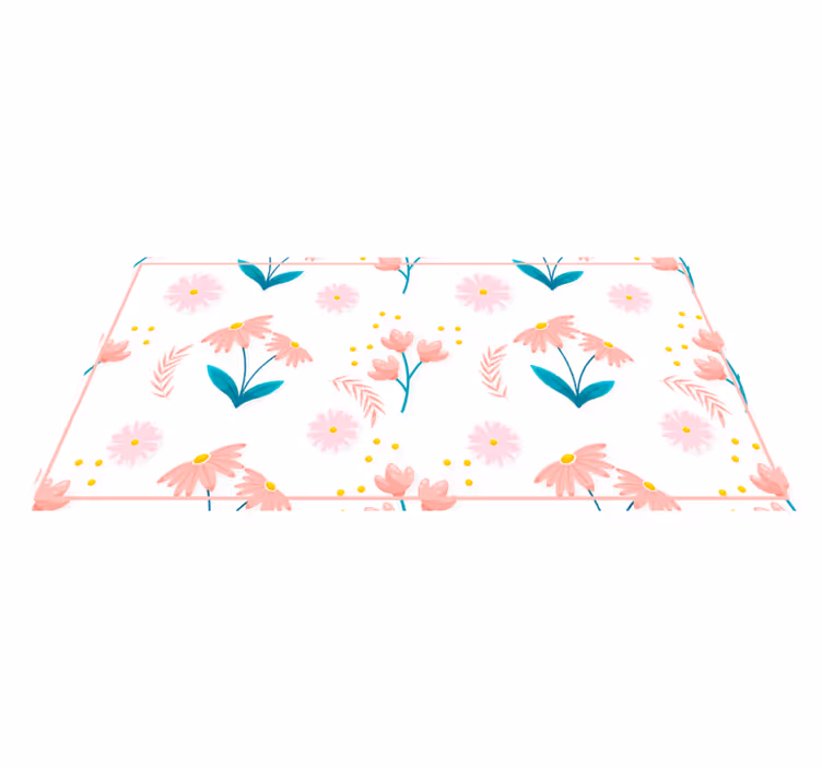 Floral vårblomstring vinyl teppe blomster og planter - Tenstickers