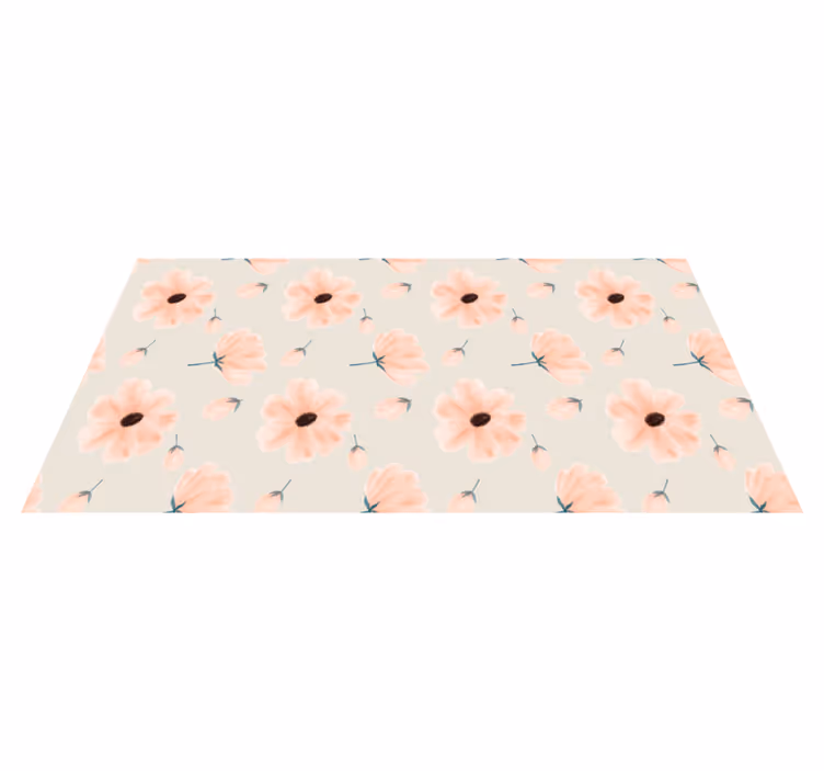 Mildt motiv vinyl teppe blomster og planter - Tenstickers