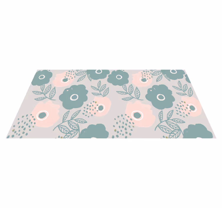 Floral blad element vinyl teppe blomster og planter - Tenstickers