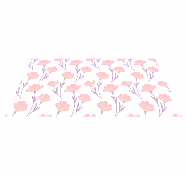 Minimalistisk blomster mønster vinylteppe - Tenstickers