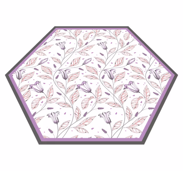 Graceful botanisk komponent vinyl teppe blomster og planter - Tenstickers
