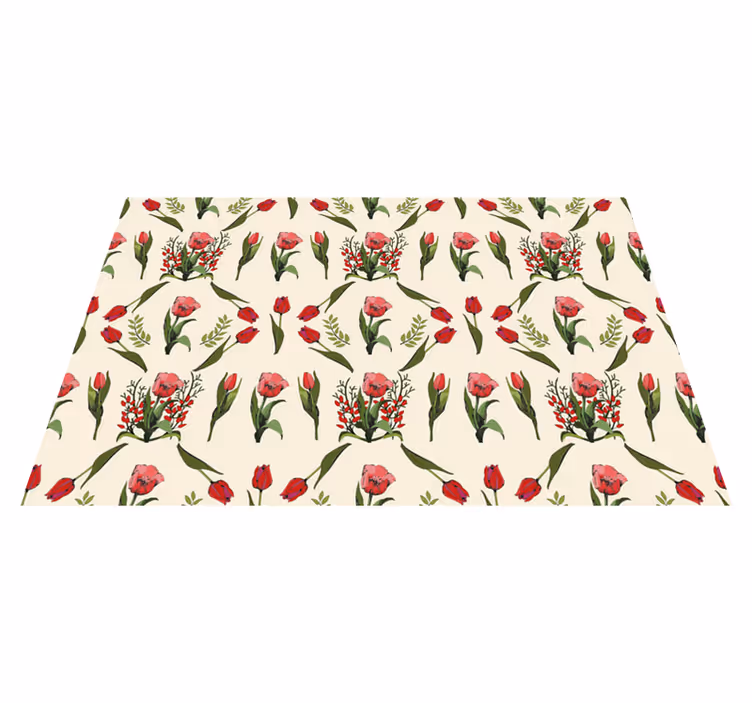 Blomster og planter vinyl teppe blomster motiv - Tenstickers