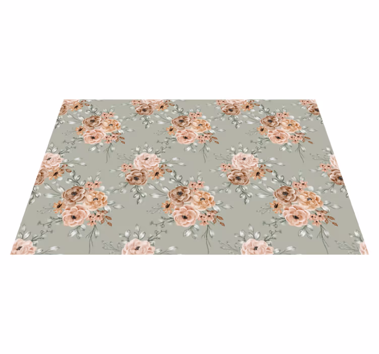 Vintage roser på mintgrønn bakgrunn vinyl teppe blomster og plant - Tenstickers