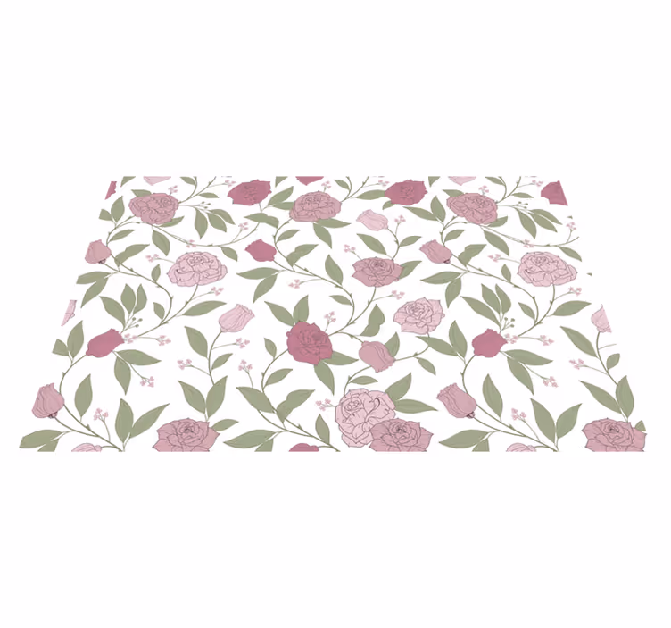 Elegant hagemønster vinyl teppe blomster og planter - Tenstickers