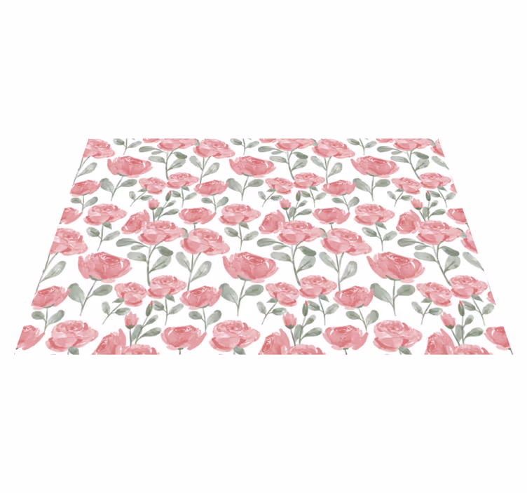 Valmuer botanisk motiv vinyl teppe blomster og planter - Tenstickers