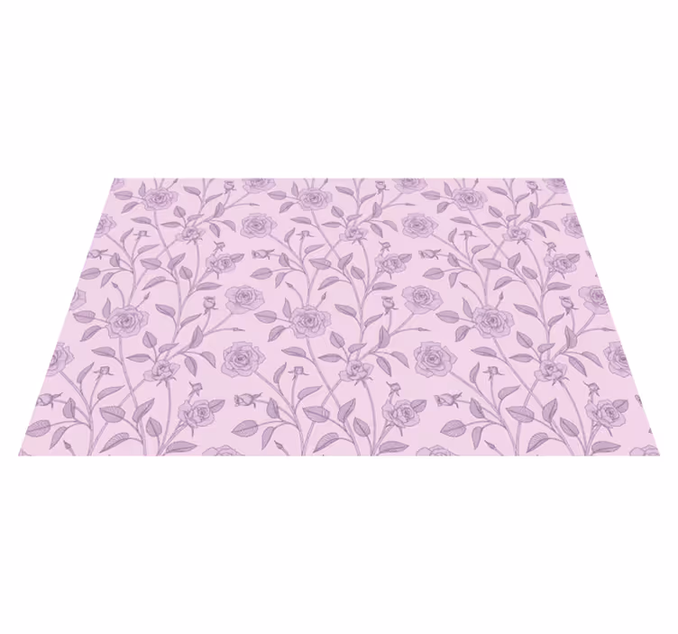 Lavendel blomstermønster vinyl teppe blomster og planter - Tenstickers