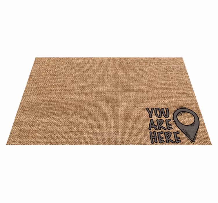 Du er her vinyl teppe minimalistisk - Tenstickers