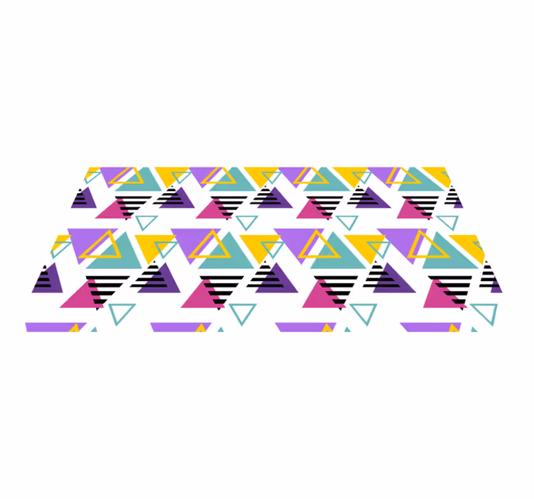 Fargerik trekantarrangement vinyl teppe geometrisk - Tenstickers