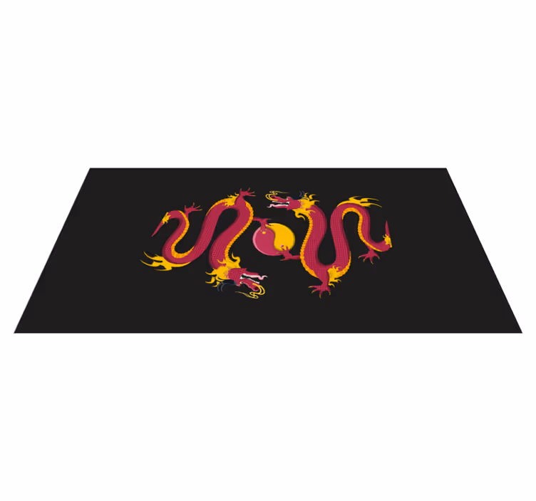 Dragesymbolikk vinyl teppe etnisk - Tenstickers