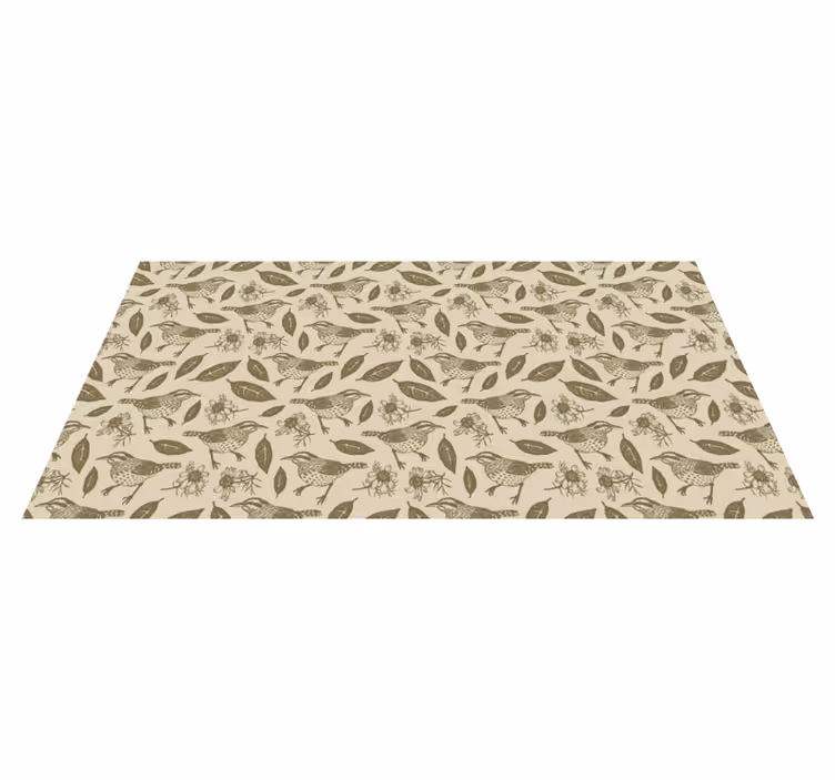 Sjarmerende fuglemotiv vinyl teppe natur - Tenstickers