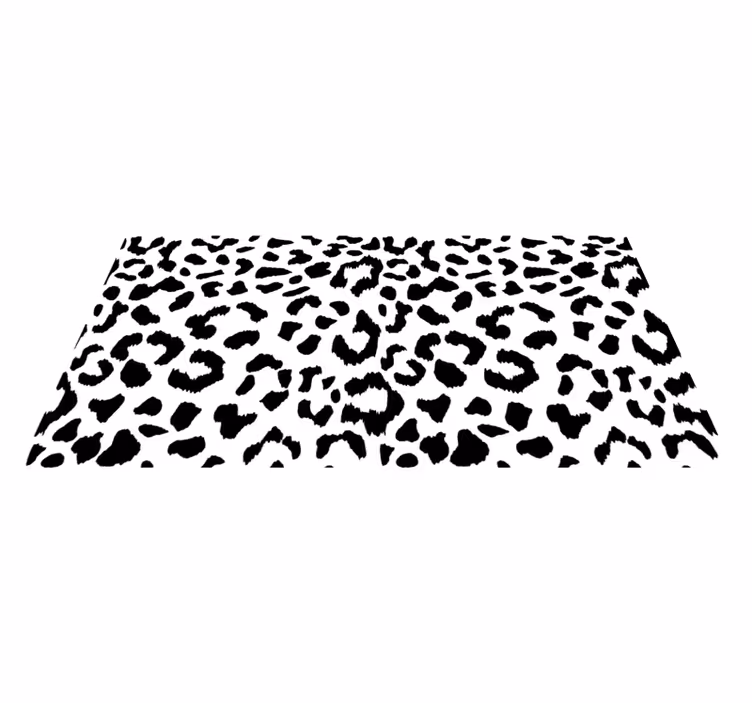 Svart leopardmønster vinyl teppe dyreavtrykk - Tenstickers