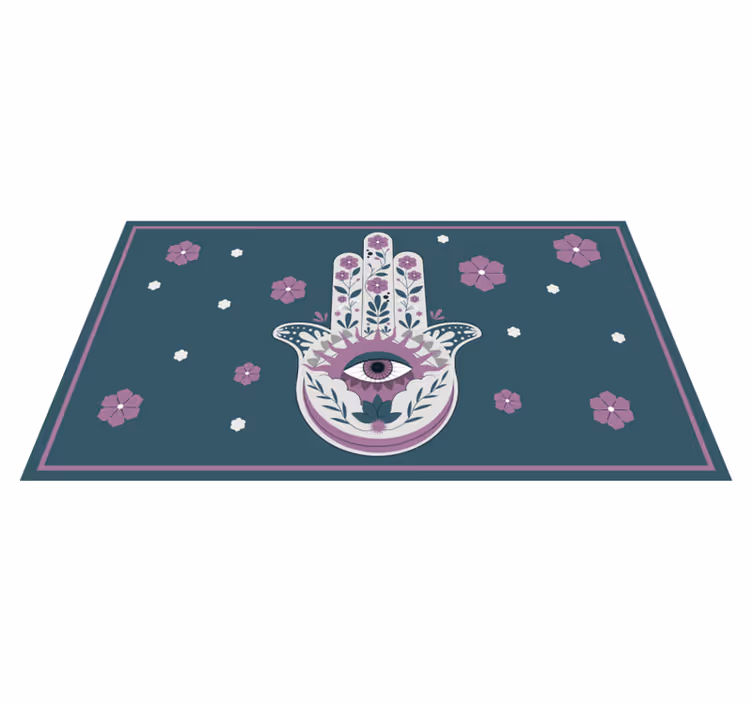 Hamsa håndstil vinyl teppe mandala - Tenstickers