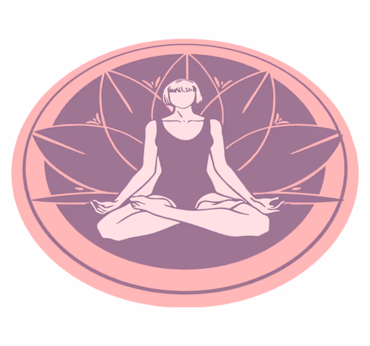 Fredelig meditasjonssymbol vinyl teppe mandala - Tenstickers