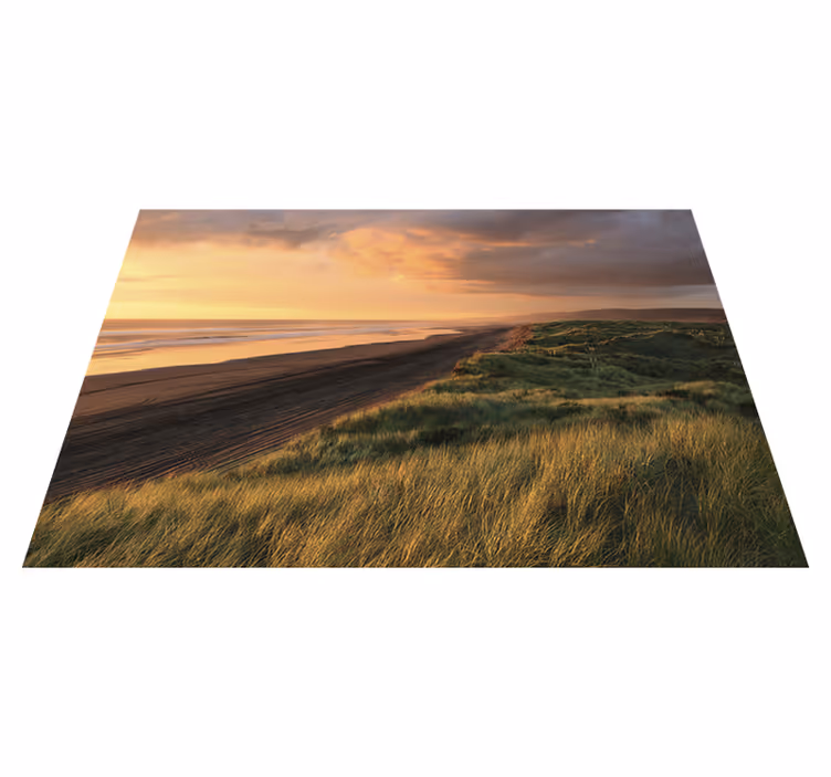 Solnedgang strandlandskap vinyl teppe natur - Tenstickers