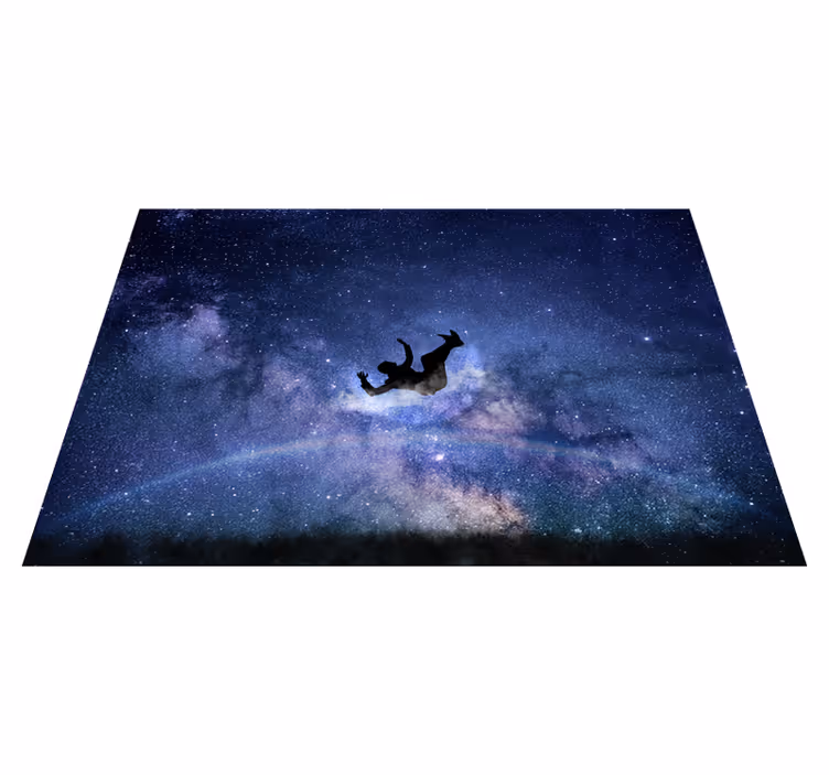 Faller gjennom kosmos vinyl teppe stjerner - Tenstickers