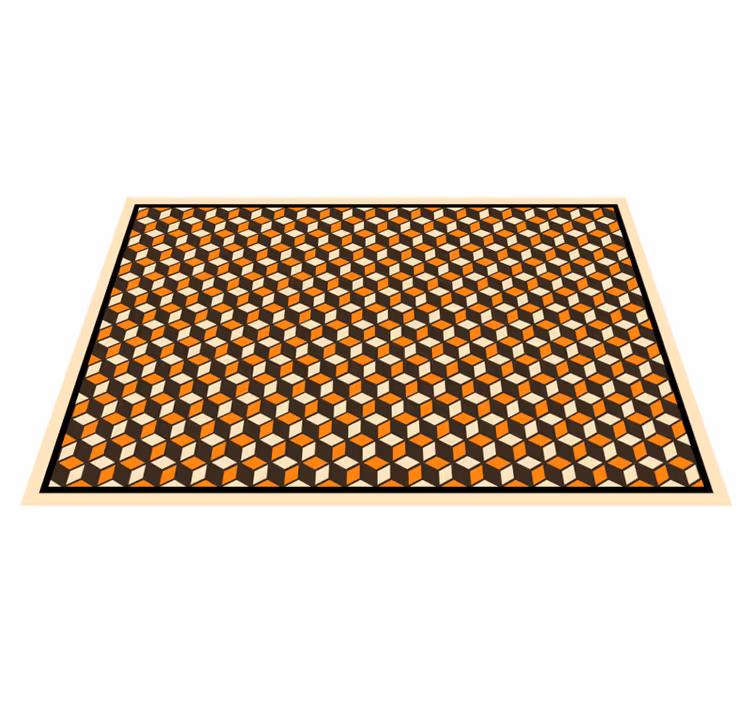 Retro geometrisk mønster i 3d-effekt vinyl teppe geometrisk - Tenstickers