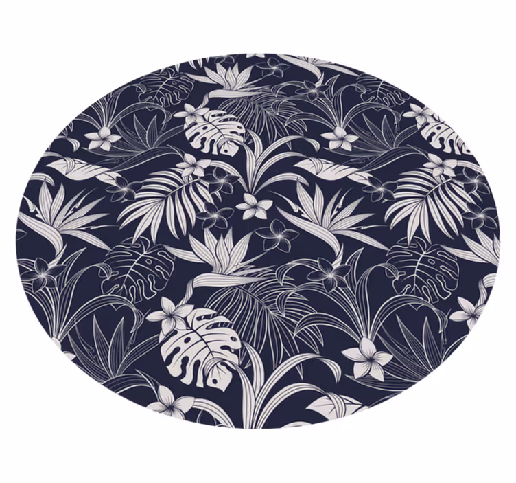 Blomsterprint i jungelen vinyl teppe natur - Tenstickers