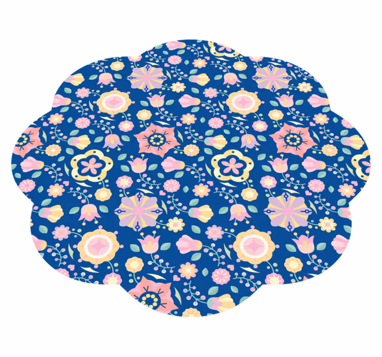 Botanisk lykke vinyl teppe blomster og planter - Tenstickers