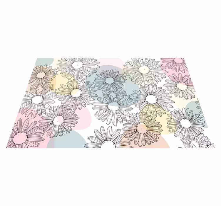 Akvarell tusenfryddesign vinyl teppe blomster og planter - Tenstickers